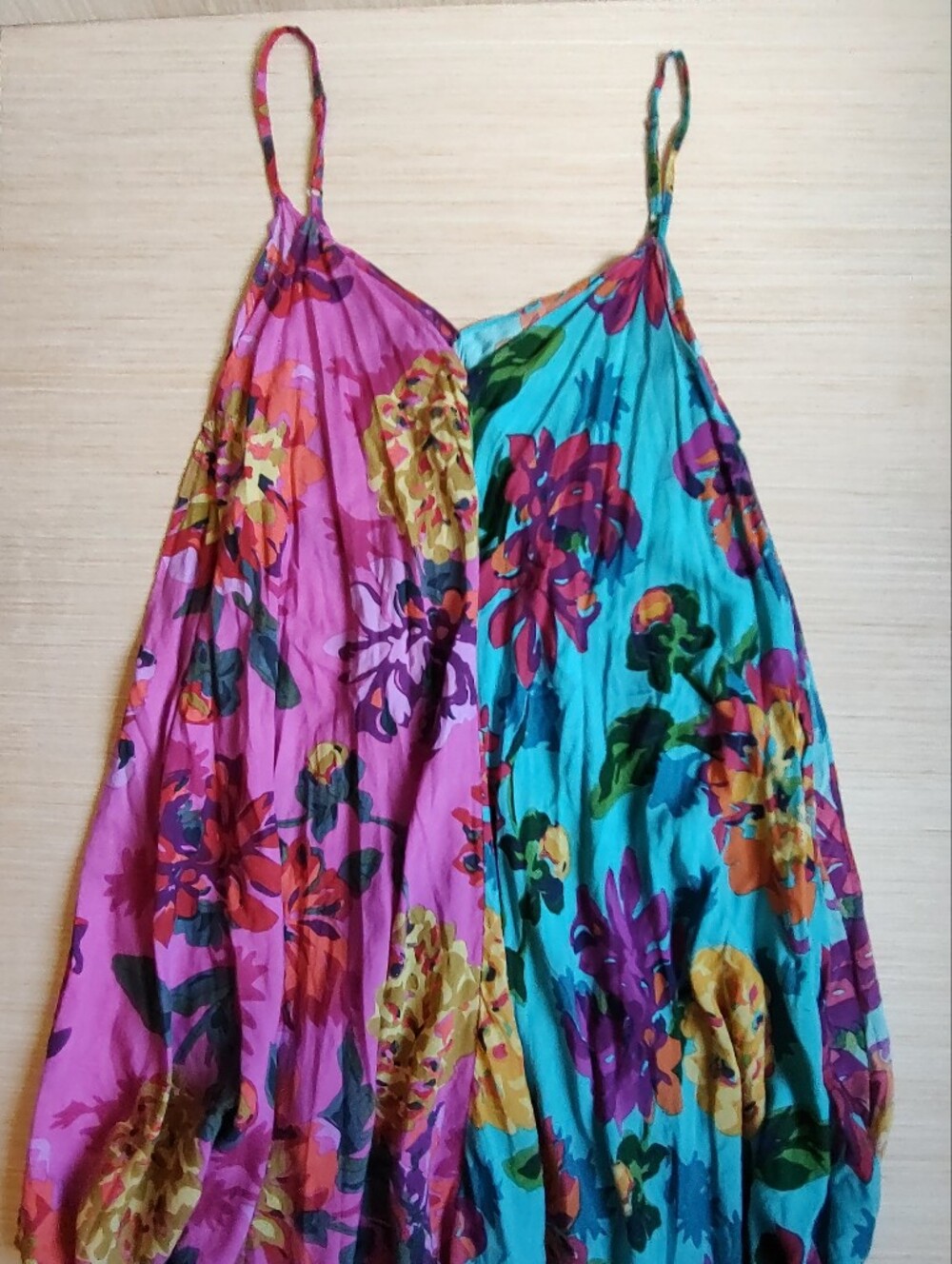 Anthropologie Flowy Dress Floral Pink Blue Spaghetti Straps Size XS S Women's - Picture 13 of 16